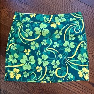 Loudmouth Green and Yellow Floral Mini Skirt